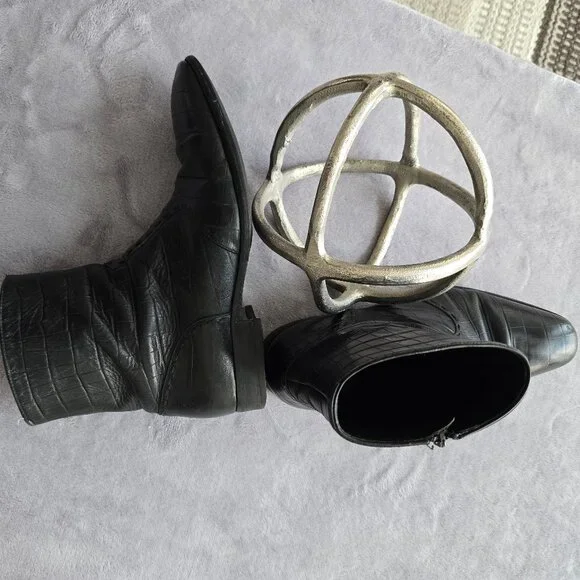 HUGO BOSS 100% Leather ankle shoes with zipper. Made in Italy - Picture 4 of 7